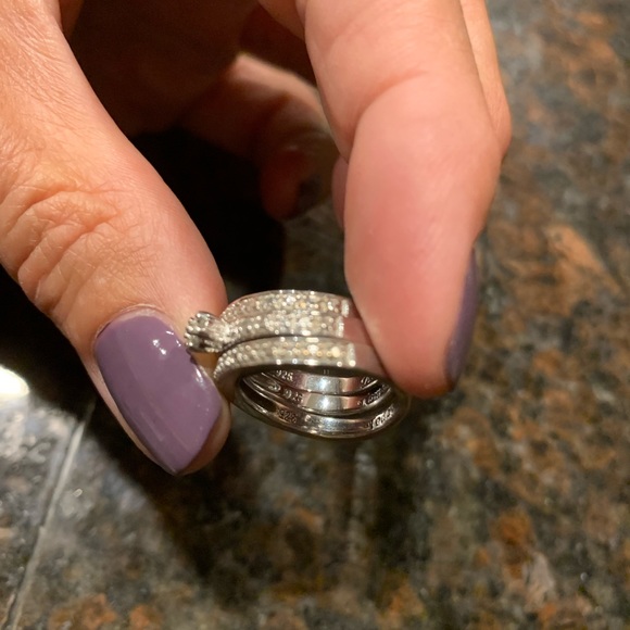 “Today tomorrow always” sterling silver ring set - Picture 2 of 3